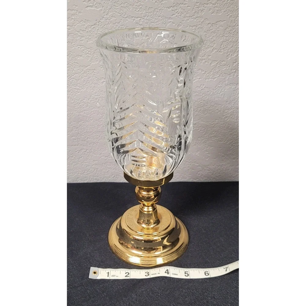 Vintage 1997 International Silver Company Crystal Tree Hurricane Lamp